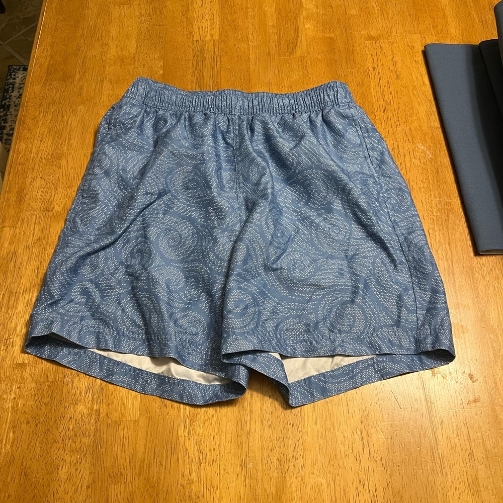 Blue Athletic Shorts with Elastic Waistband